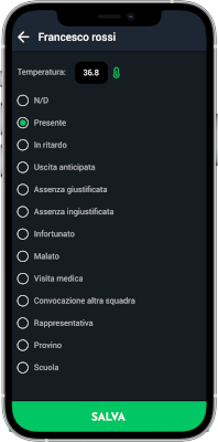 Presenze smartphone registro YouCoachApp Mobile Presenze smartphone registro YouCoachApp Mobile