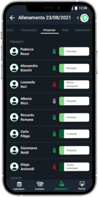 Presenze smartphone registro YouCoachApp Mobile Presenze smartphone registro YouCoachApp Mobile